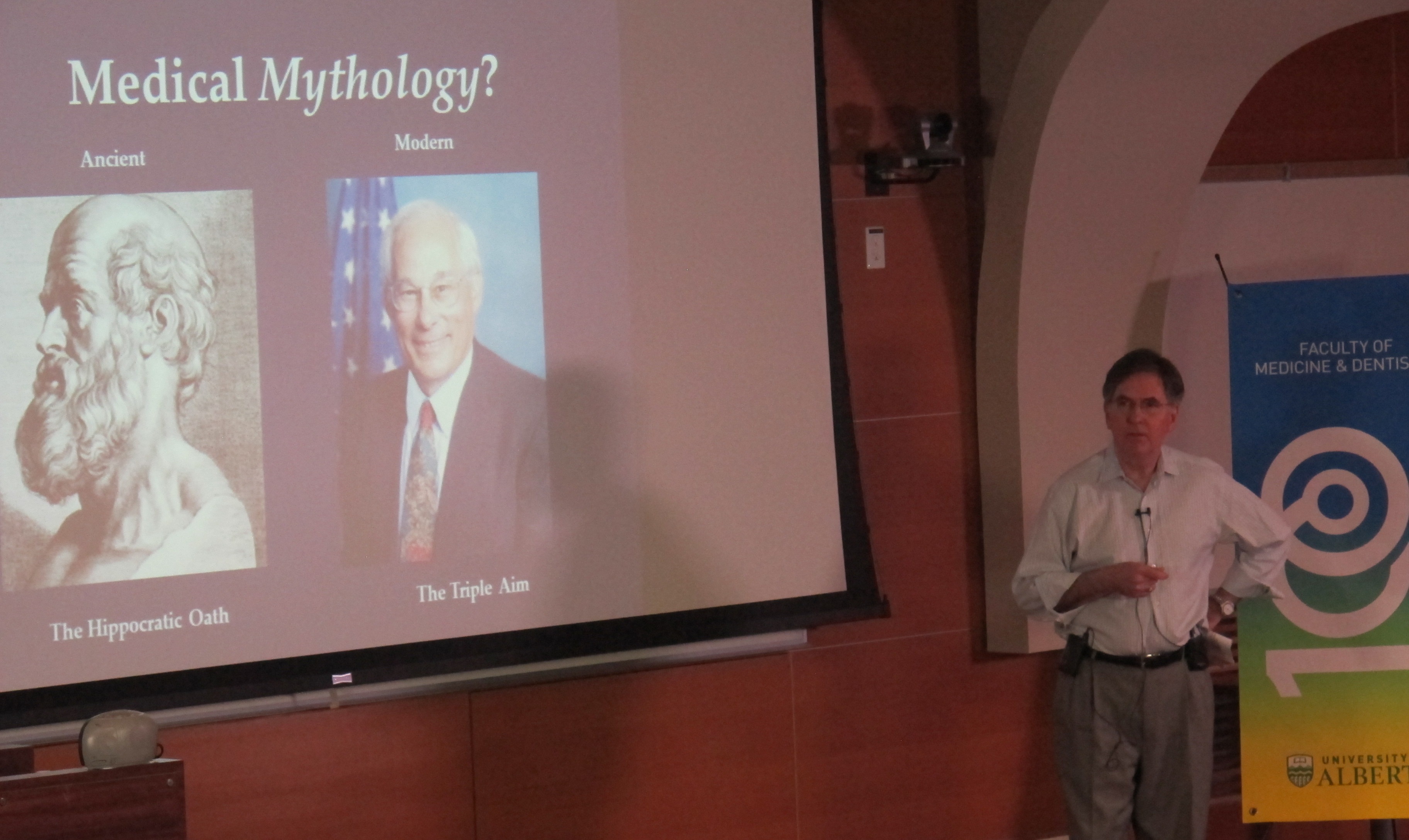 Dr. Miller, dean of the Faculty of Medicine & Dentistry delivers the closing statement to the TEDMED Live event at the U of A