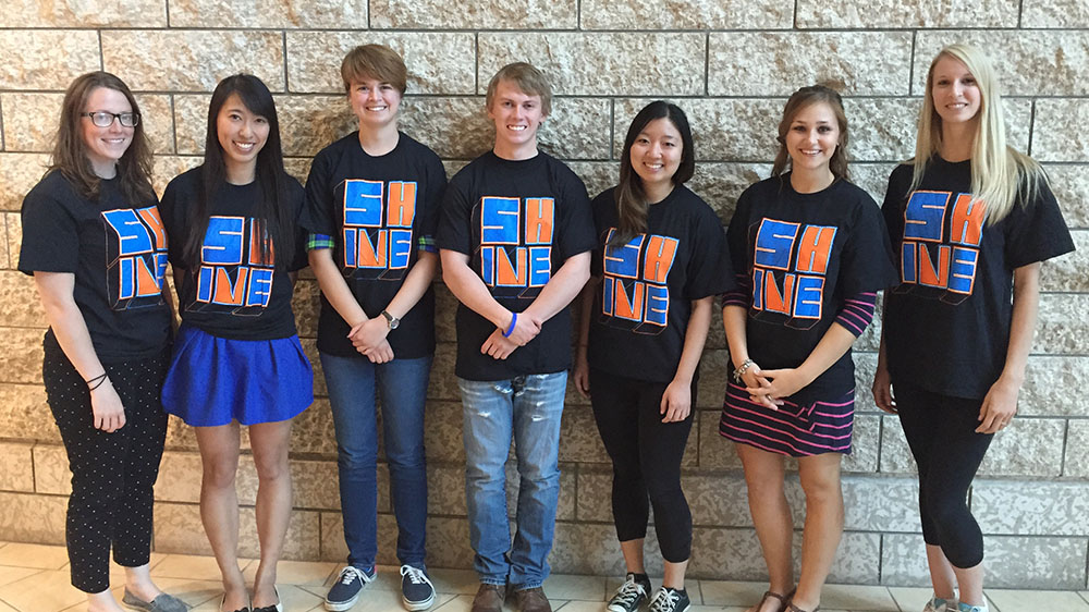 Shinerama 2015 executive committee: (L-R) Ashlee Matkin, Kelly Ma, Alex Dowhanik, Kieran Purich, Lucy Chen, Courtney Boyer, Laura Soong