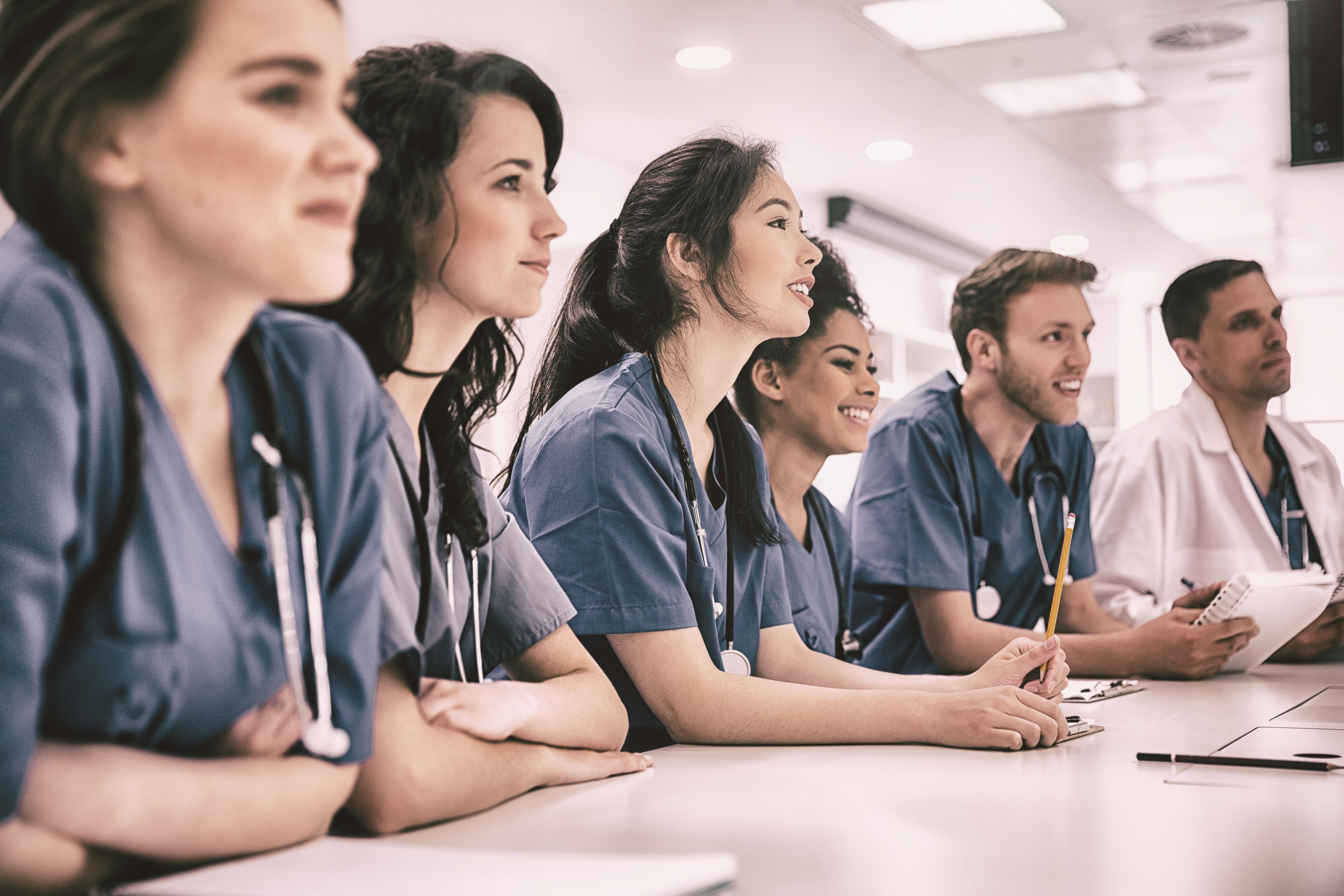 trainees in scrubs