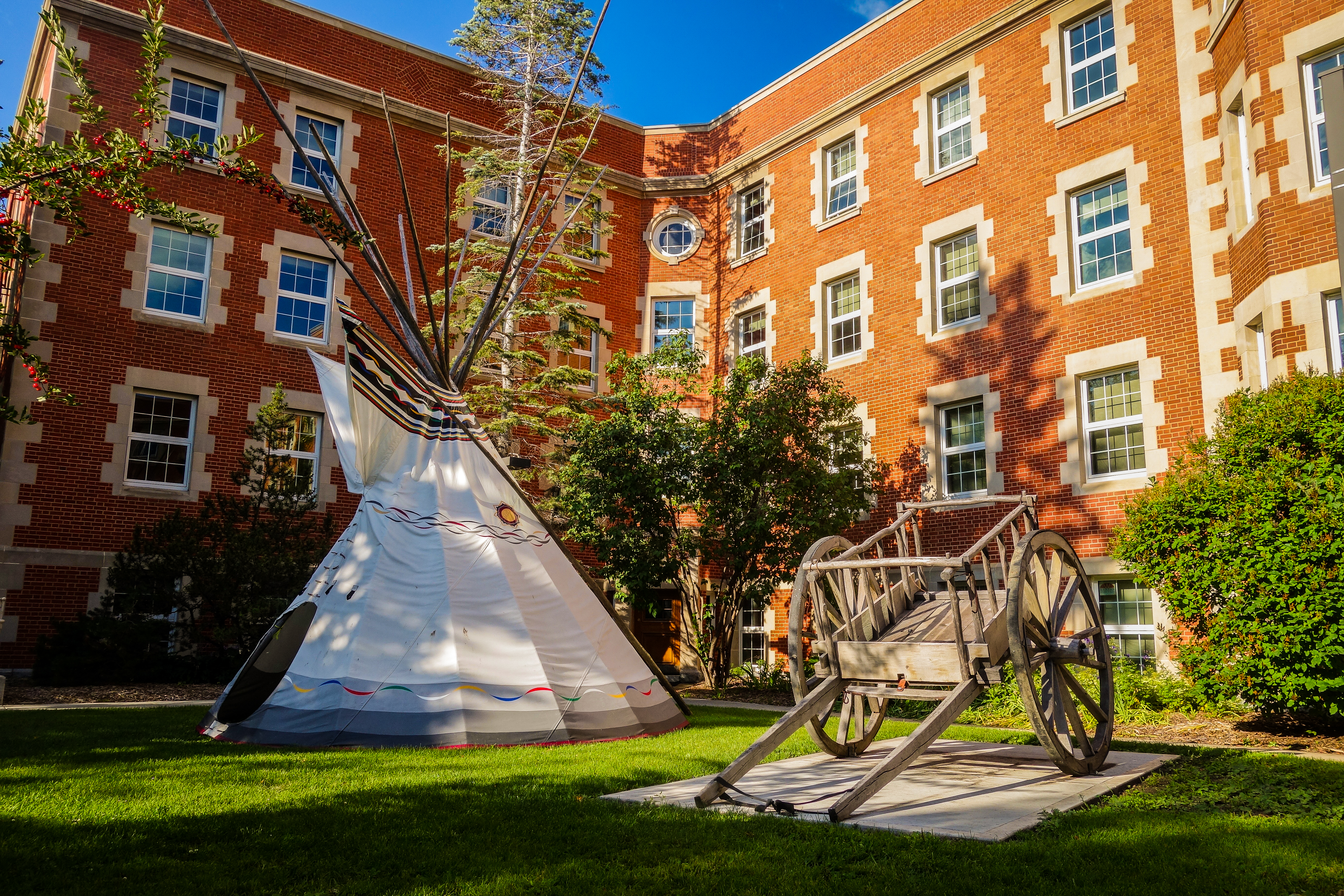 Pembina Hall tipi and cart