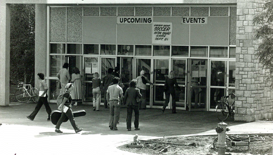 Exterior photo of the Main Gym in the 1960s