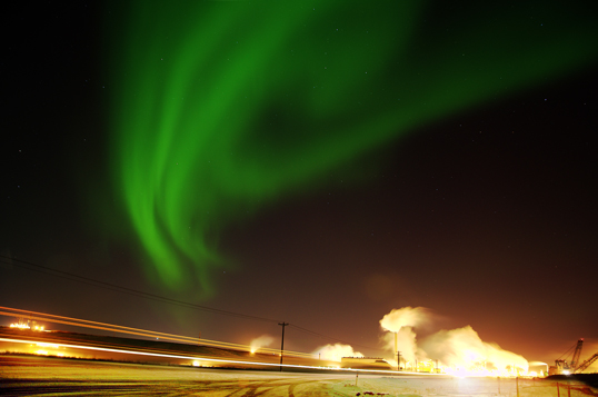 The Northern Lights as seen from Fort McMurray, photograph by Amber Razak