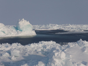 Icy water on the trek to the North Pole