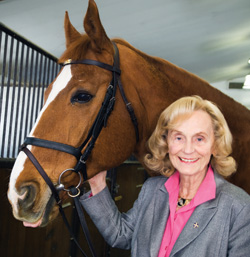 Marg Southern with a Hannoverian stallion