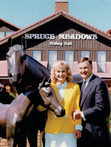 Ron and Marg Southern outside the Spruce Meadows Riding Hall