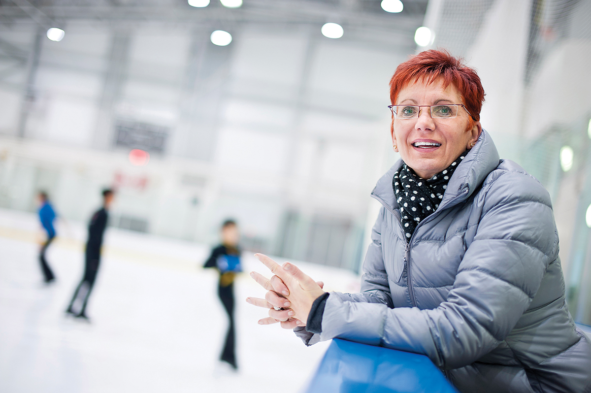 Jodi Abbott watches figure skating