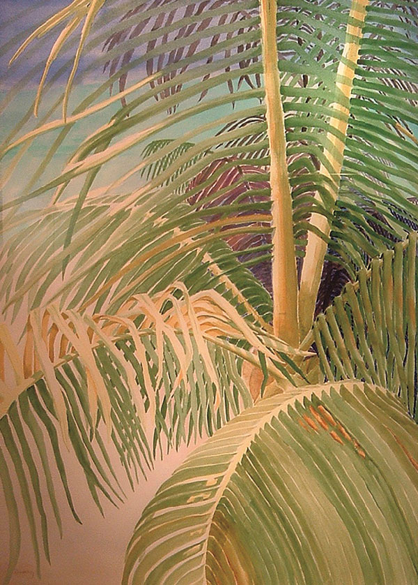 April Bending Peaceful Palms