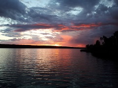 Sunset over water