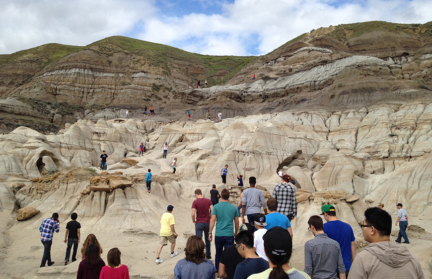 Geophysics field school near Drumheller, Alberta.