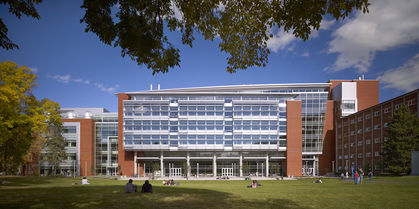 The Department of Physics at the University of Alberta is housed in the Centennial Centre for Interdisciplinary Science at the University of Alberta. 