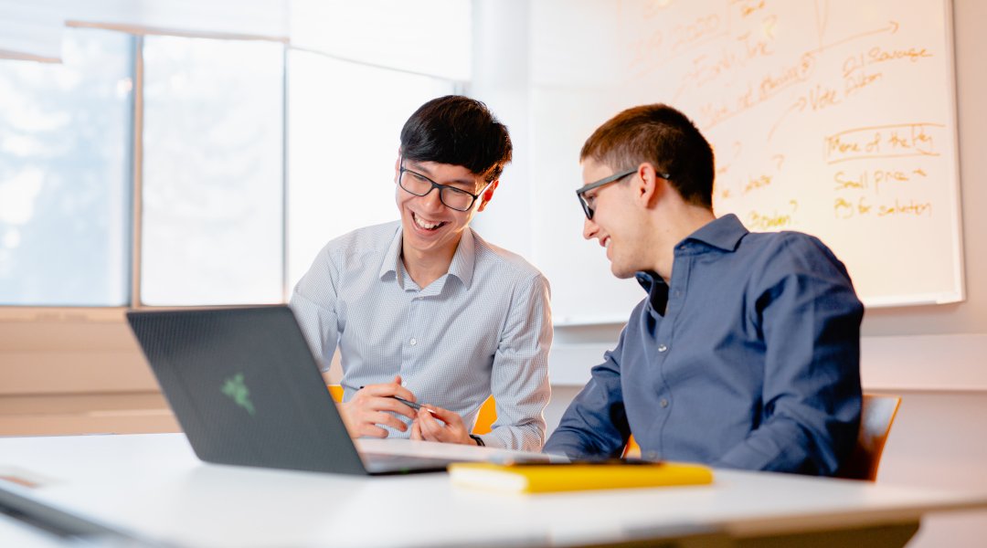 Two students studying