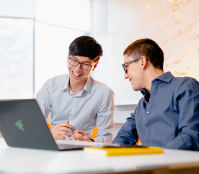 Two students studying