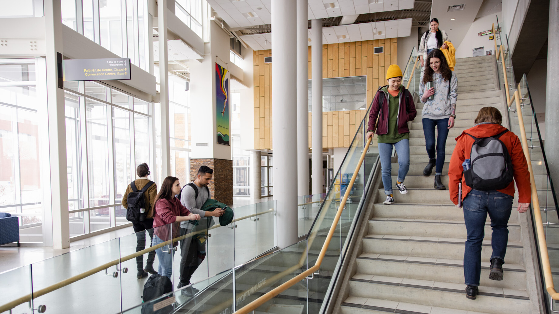 Students in the Augustana Lobby