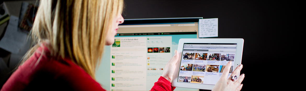 Woman using tablet