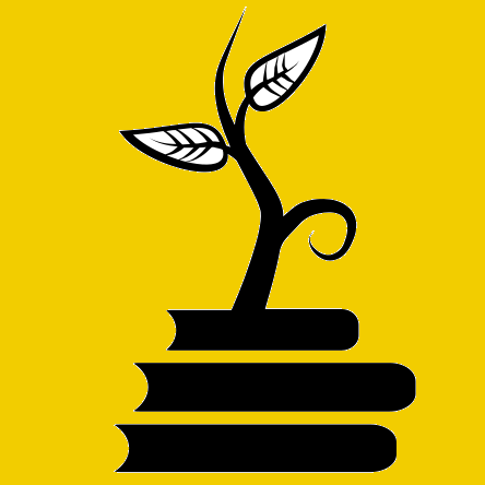 Plant growing out of a book icon