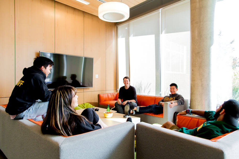 UAlberta student residents sitting in a common area