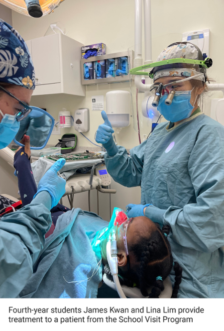 students providing dental treatment