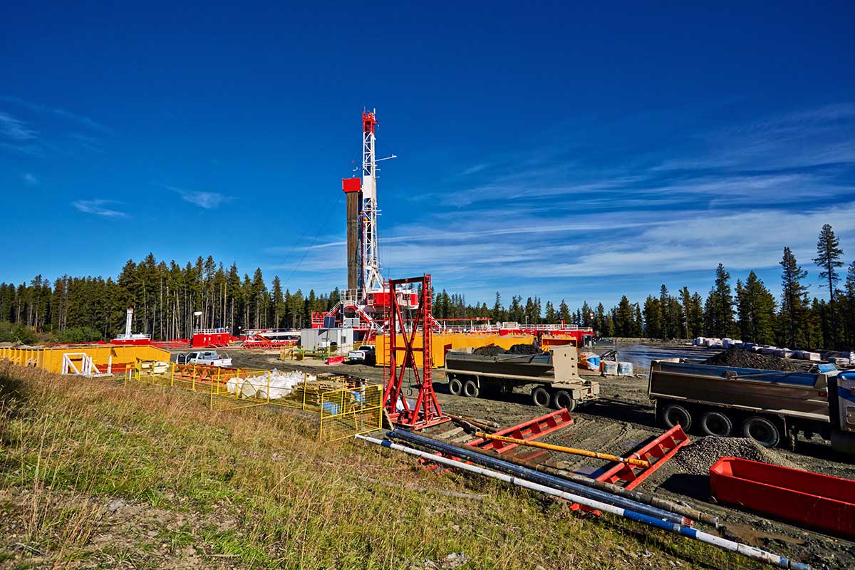 Hydraulic fracturing site in Fox Creek