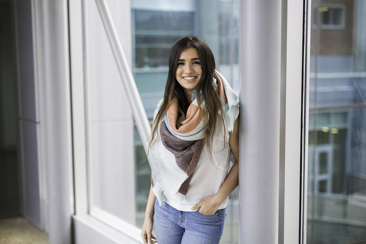 Yasmin Rafiei, the University of Alberta's newest Rhodes Scholar, wishes her fellow Faculty of Science graduates well at Spring '17 convocation. Photo credit: Jeanette Sesay