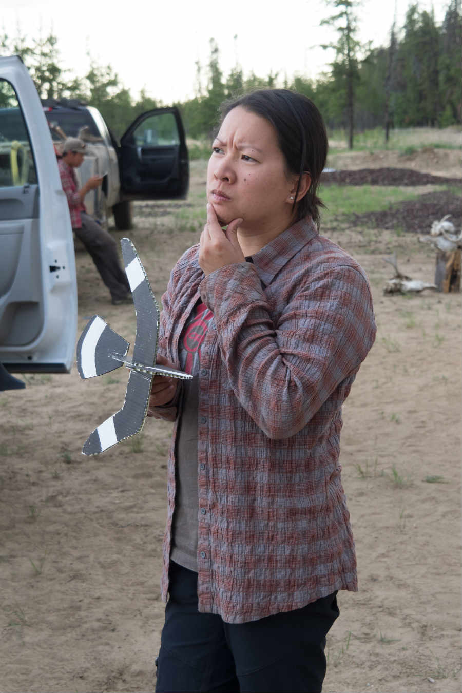 Janet Ng with nighthawk decoy.