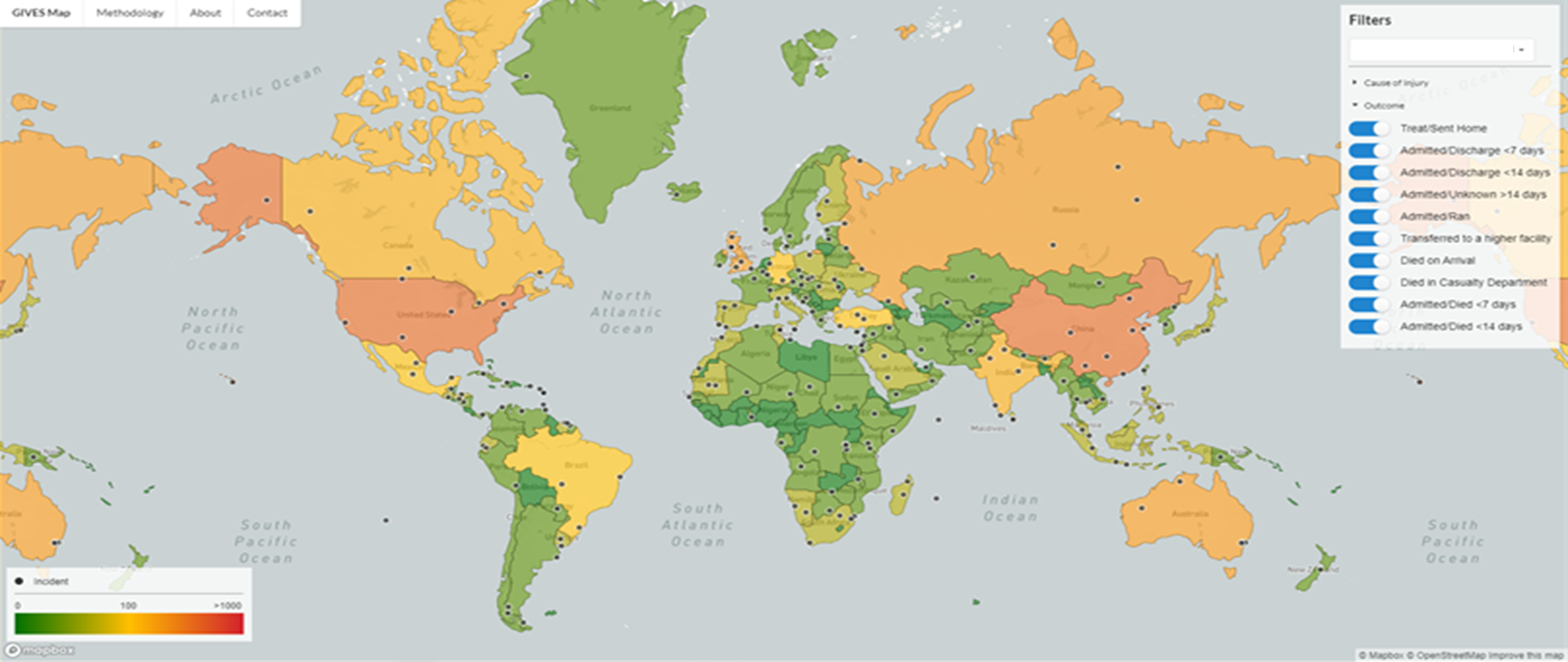 Screenshot of Injurymap.org