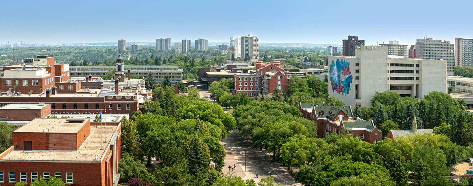 Drone shot of the campus