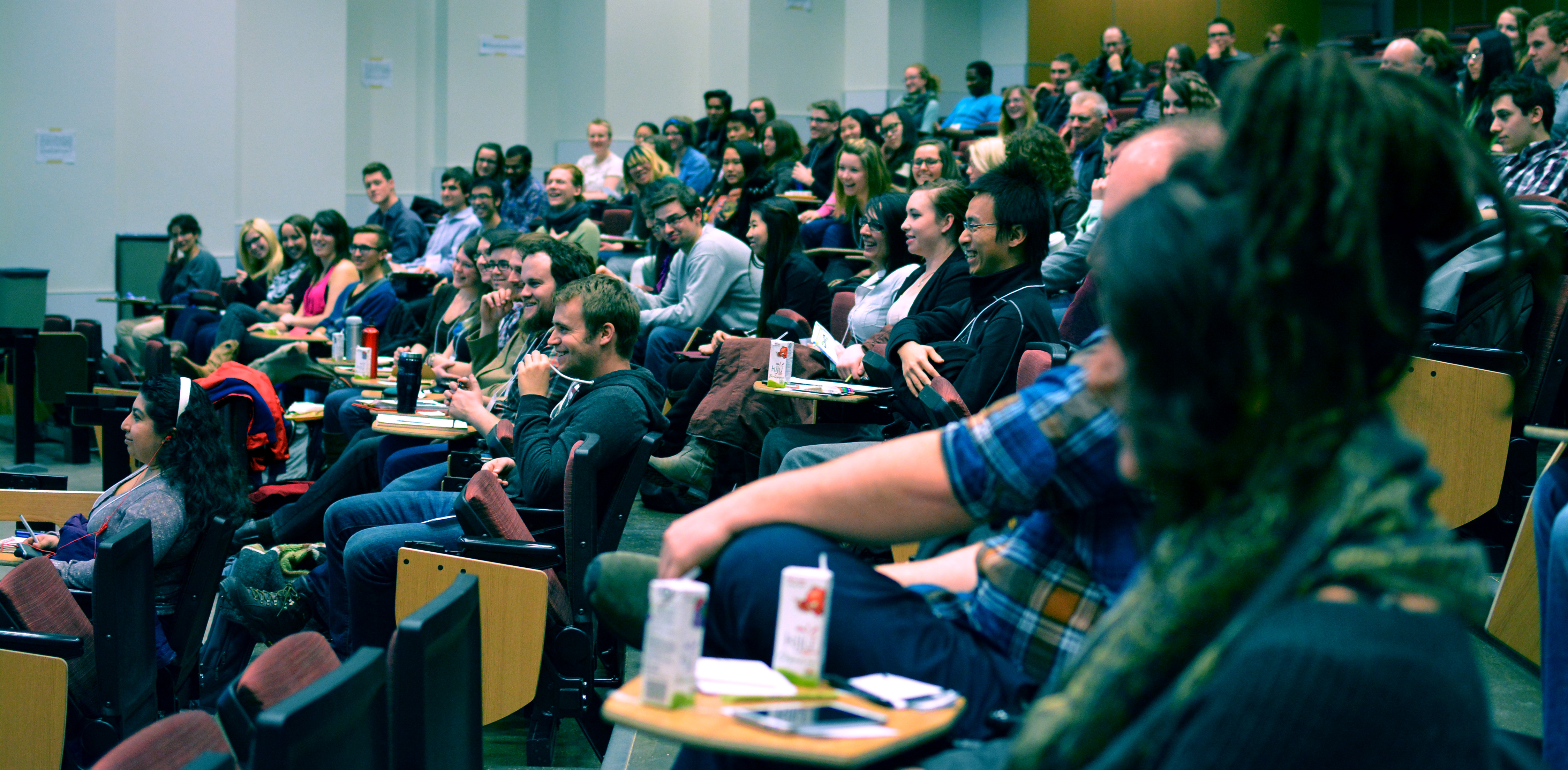 Students in lecture hall.