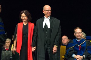 The honourable Sheila Grekol with (then) Chancellor-Elect Doug Stollery