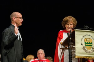 Doug Stollery takes the Chancellor oath of office at the University of Alberta