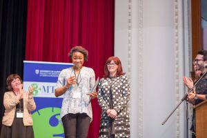 Kemi Amodu named the winner of the 2016 University of Alberta 3MT finals