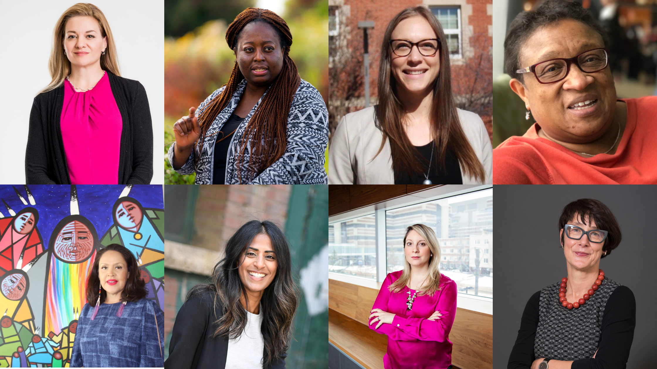 A collage photo of the eight women discussed in the article.