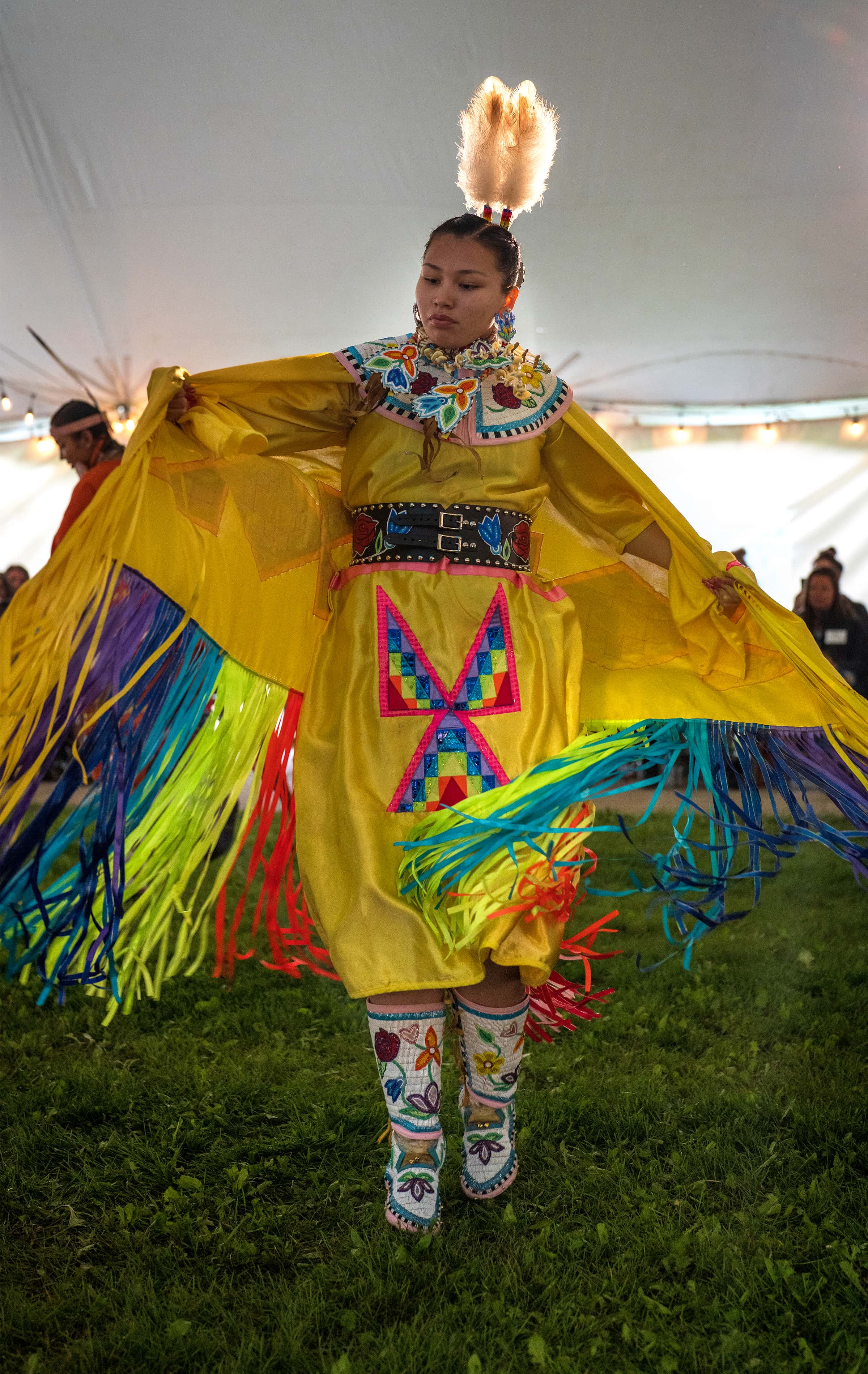 Womens Fancy Shawl Dancer Demaris Badger.