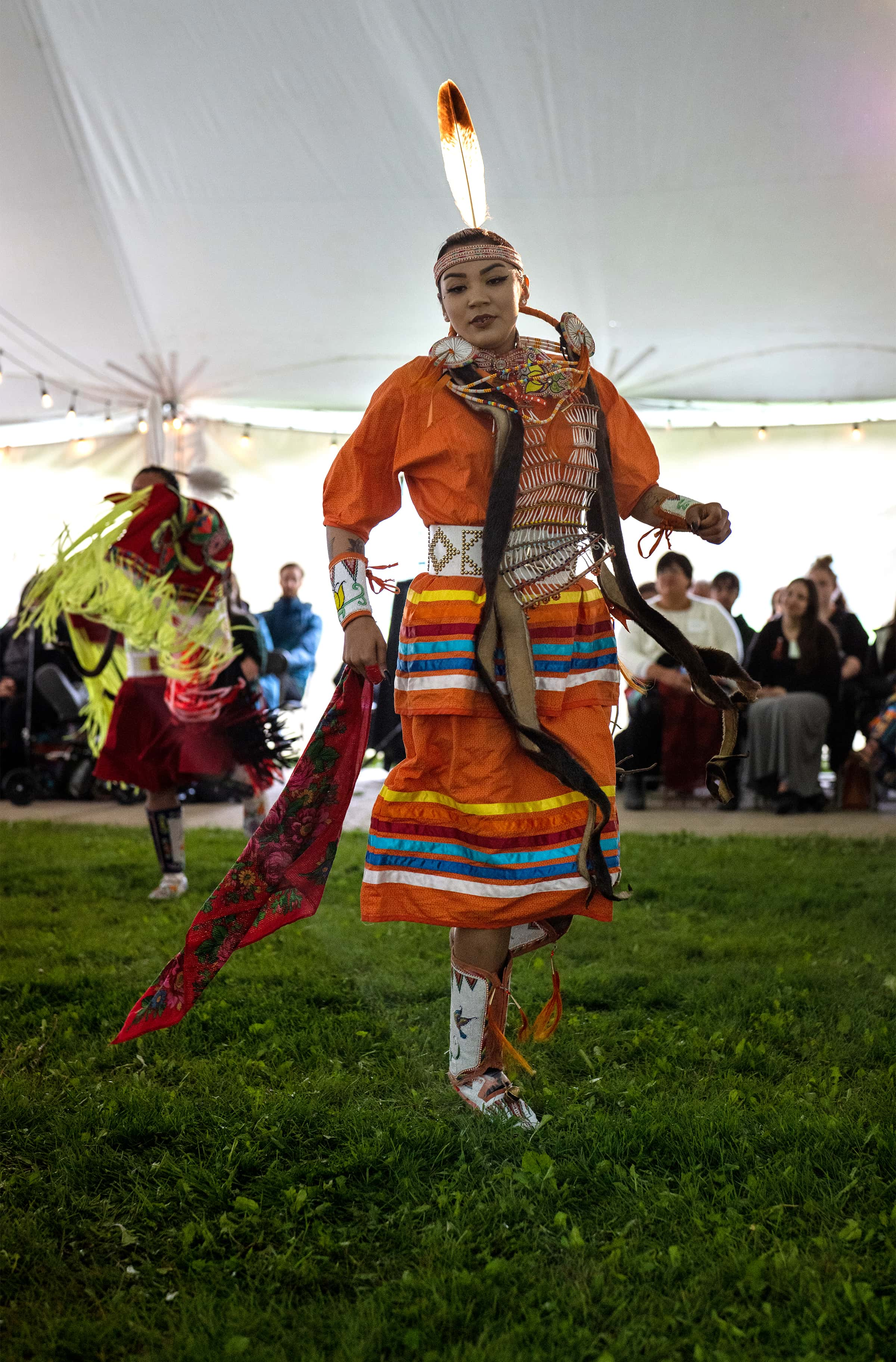 Womens Old-Style Fancy Dancer and FNS student, Martina Desjarlais.