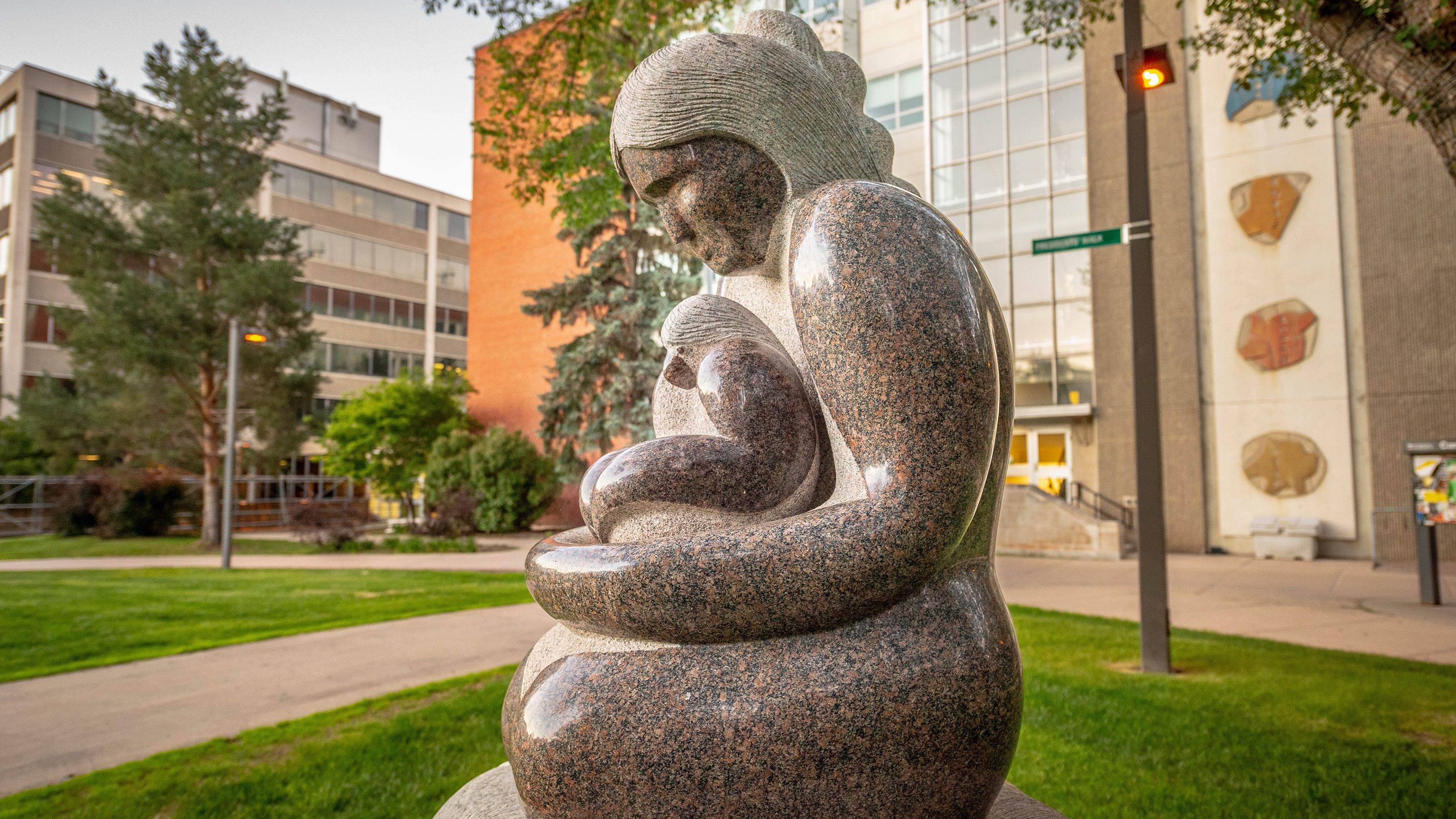 Image of the Eaglechild, a stone sculpture by Stewart Steinhauer 