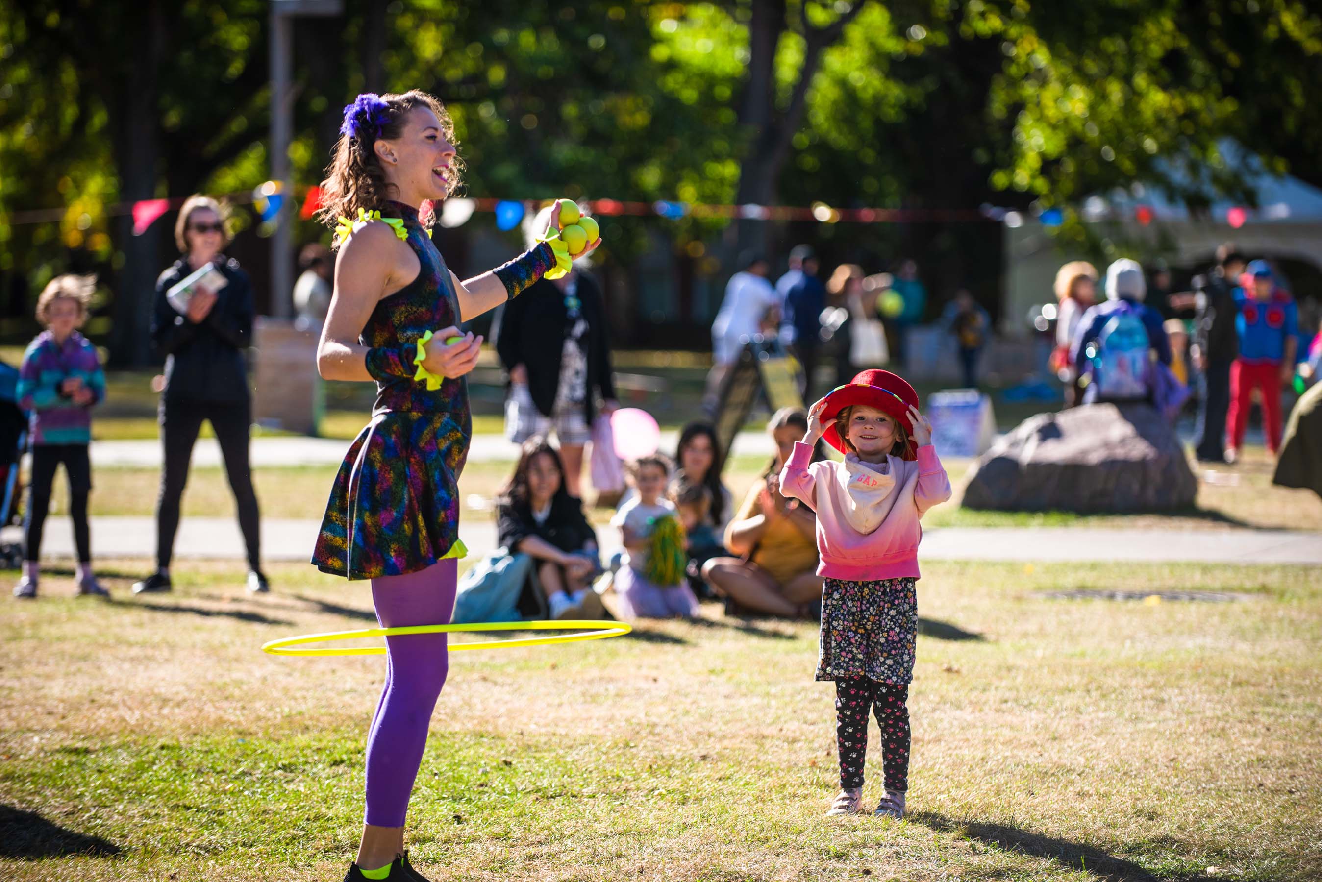 Guests enjoy games and activities at the Family Fun Day on North Campus Quad