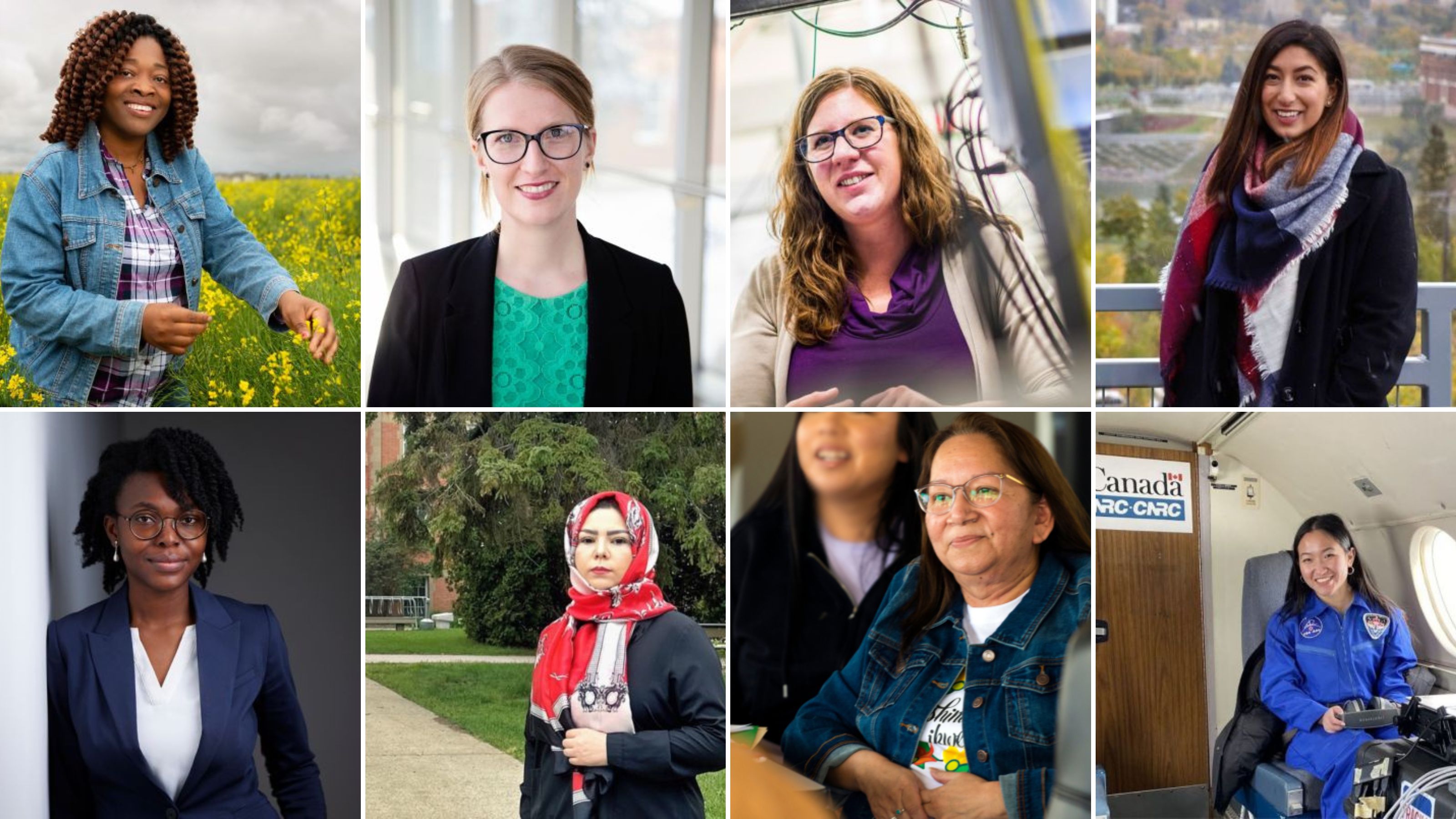 Collage of the 8 U of A women featured for International Women's Day