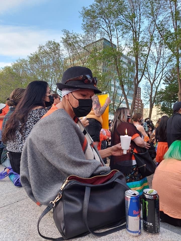 Roberta Alook's Mother at a Vigil