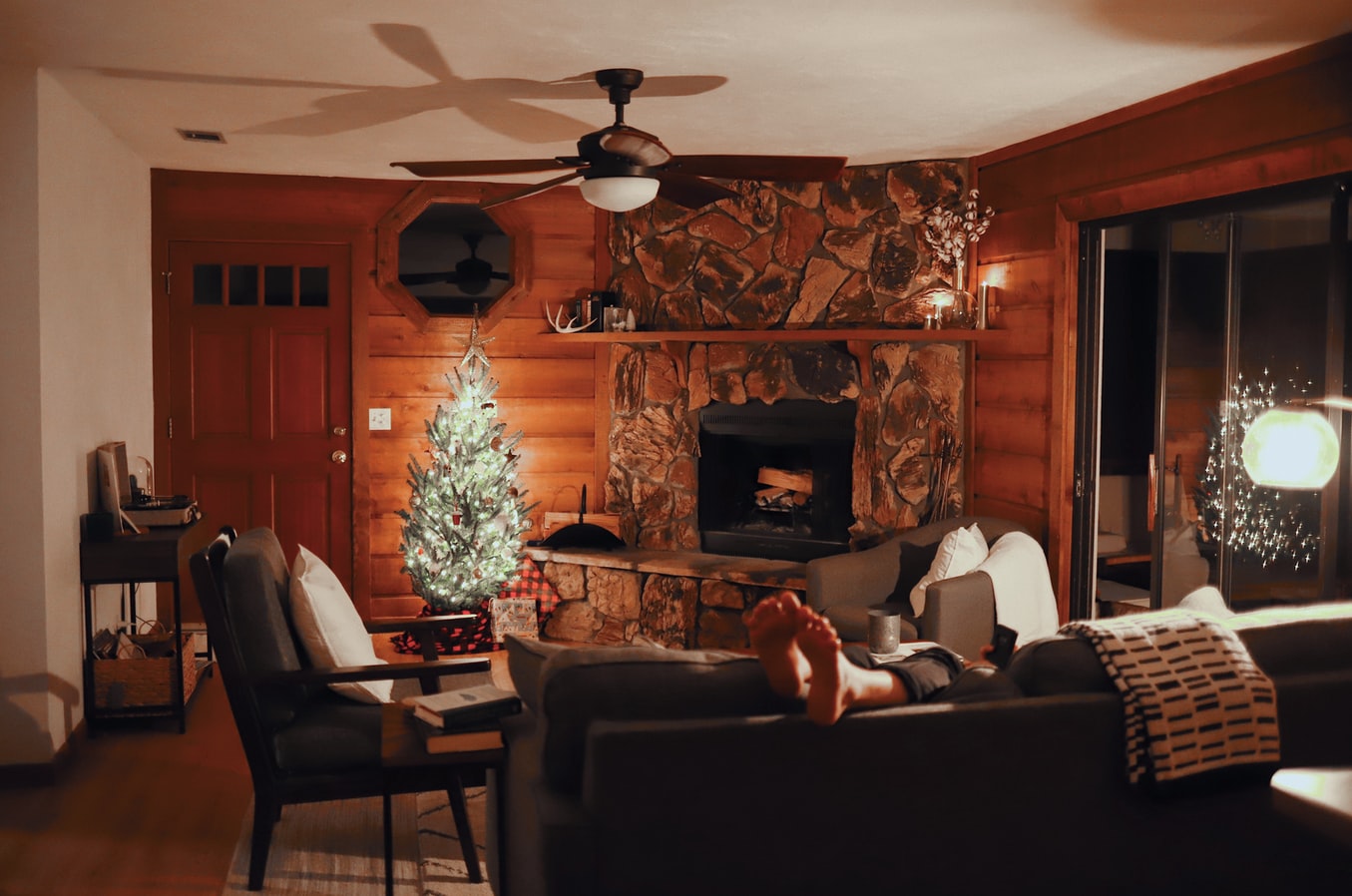 cozy fireplace room