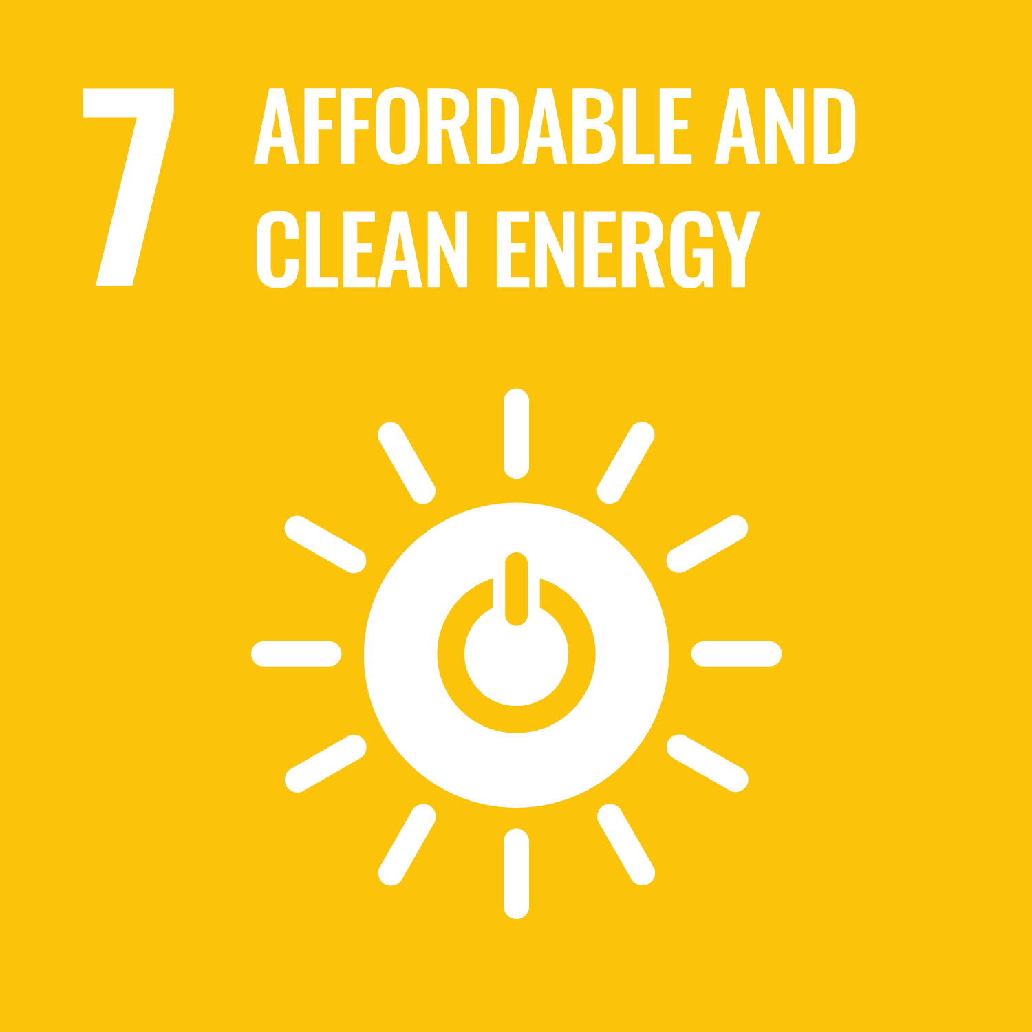 Logo of the Sustainable Development Goal 7: Affordable and Clean Energy
