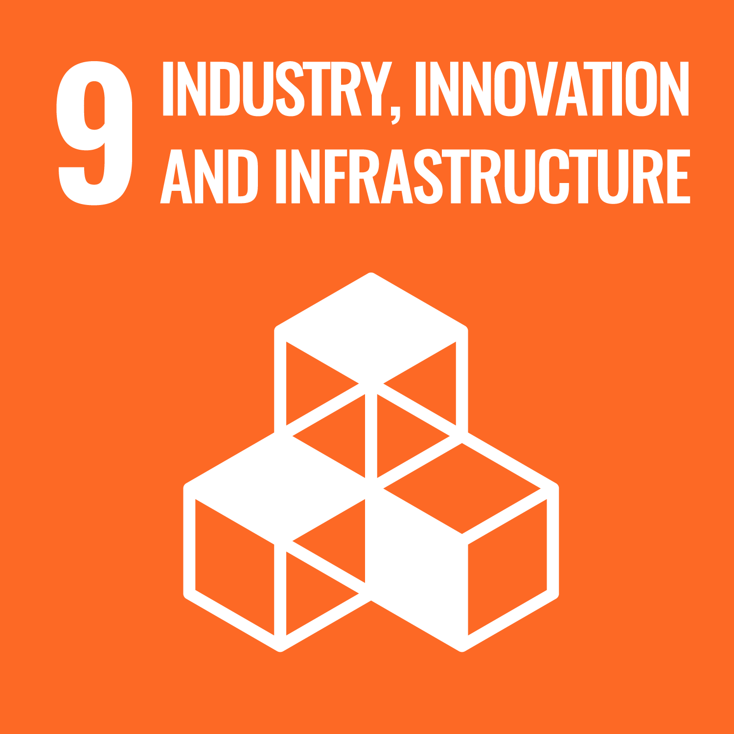 Logo for the Sustainable Development Goal 9: Industry, Innovation, and Infrastructure