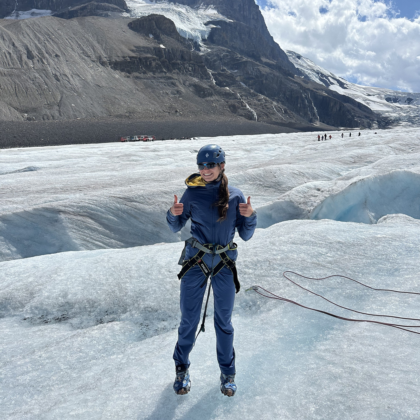 Alyson on the 2023 MSW/Rockaboo Athabasca Glacier Field Trip